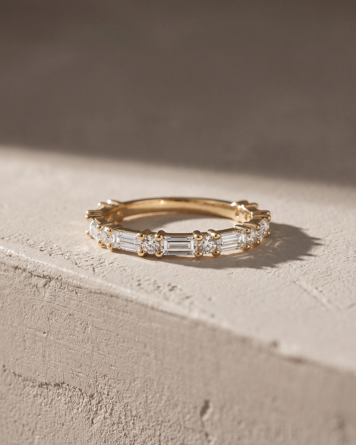 Wedding Band - Baguette & Round Diamonds Claw Set — Levendi Jewellers