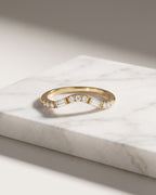 Wedding band - Baguette & Round Soft Curve — Levendi Jewellers