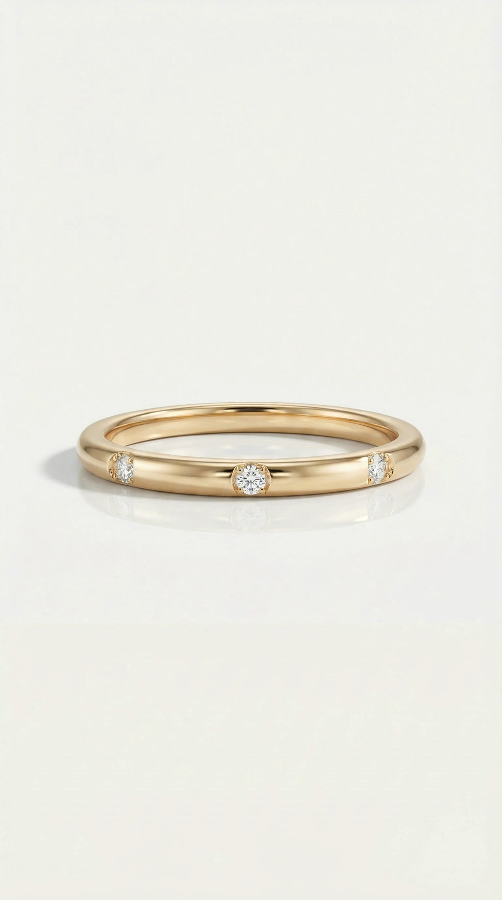 Wedding band - Classic 5 Diamonds Drop Set