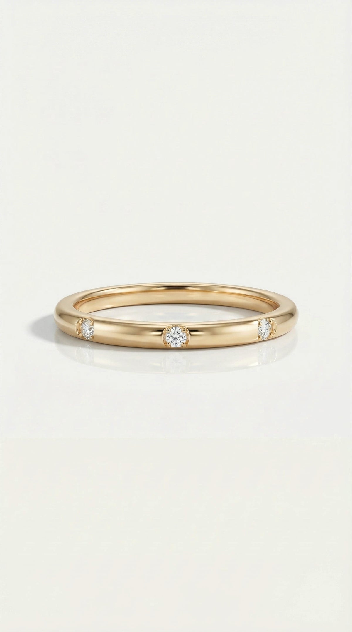 Wedding band - Classic 5 Diamonds Drop Set