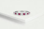 Wedding Band - White Gold Diamond and Ruby
