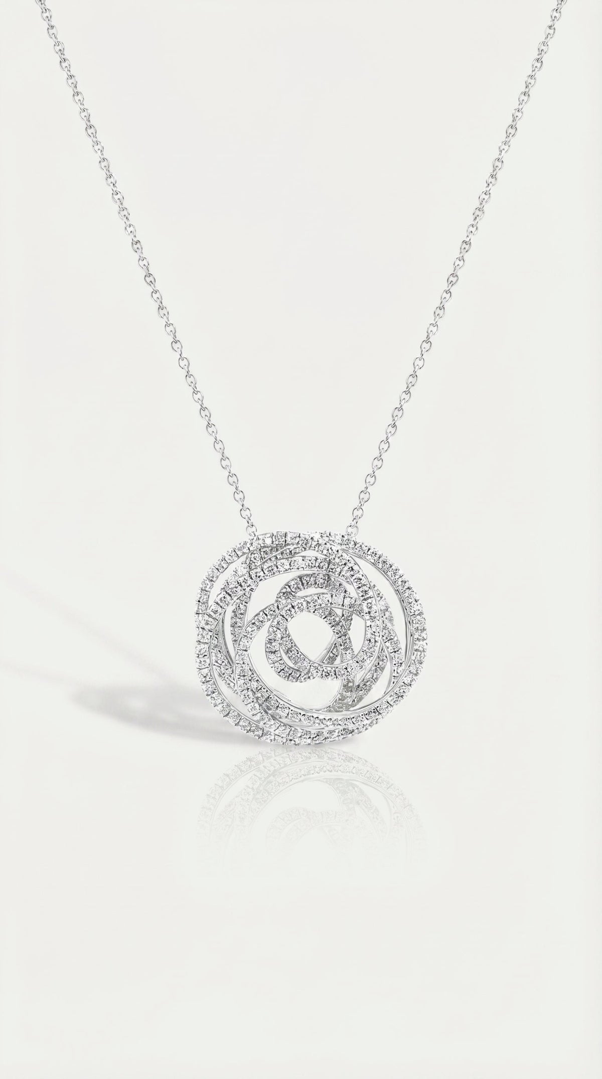 White Gold Diamond Swirl Pendant