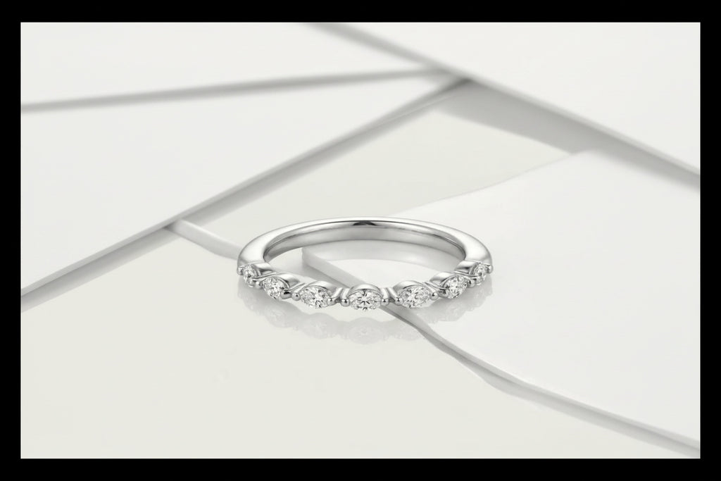 Wedding Band - White Gold Marquise Diamond.