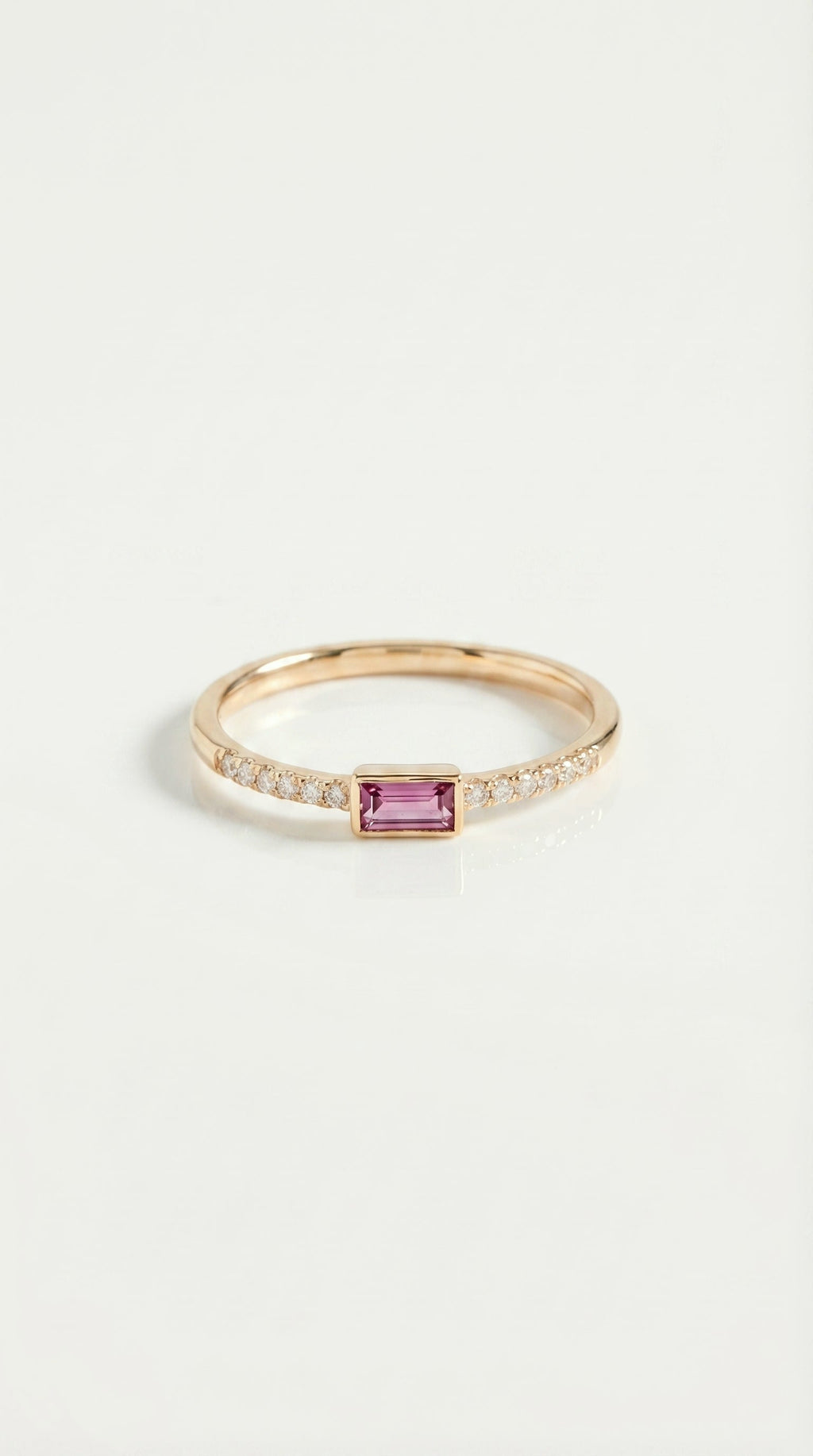 Rainbow Gemstone Pink Tourmaline Petite Ring