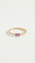 Rainbow Gemstone Pink Tourmaline Petite Ring