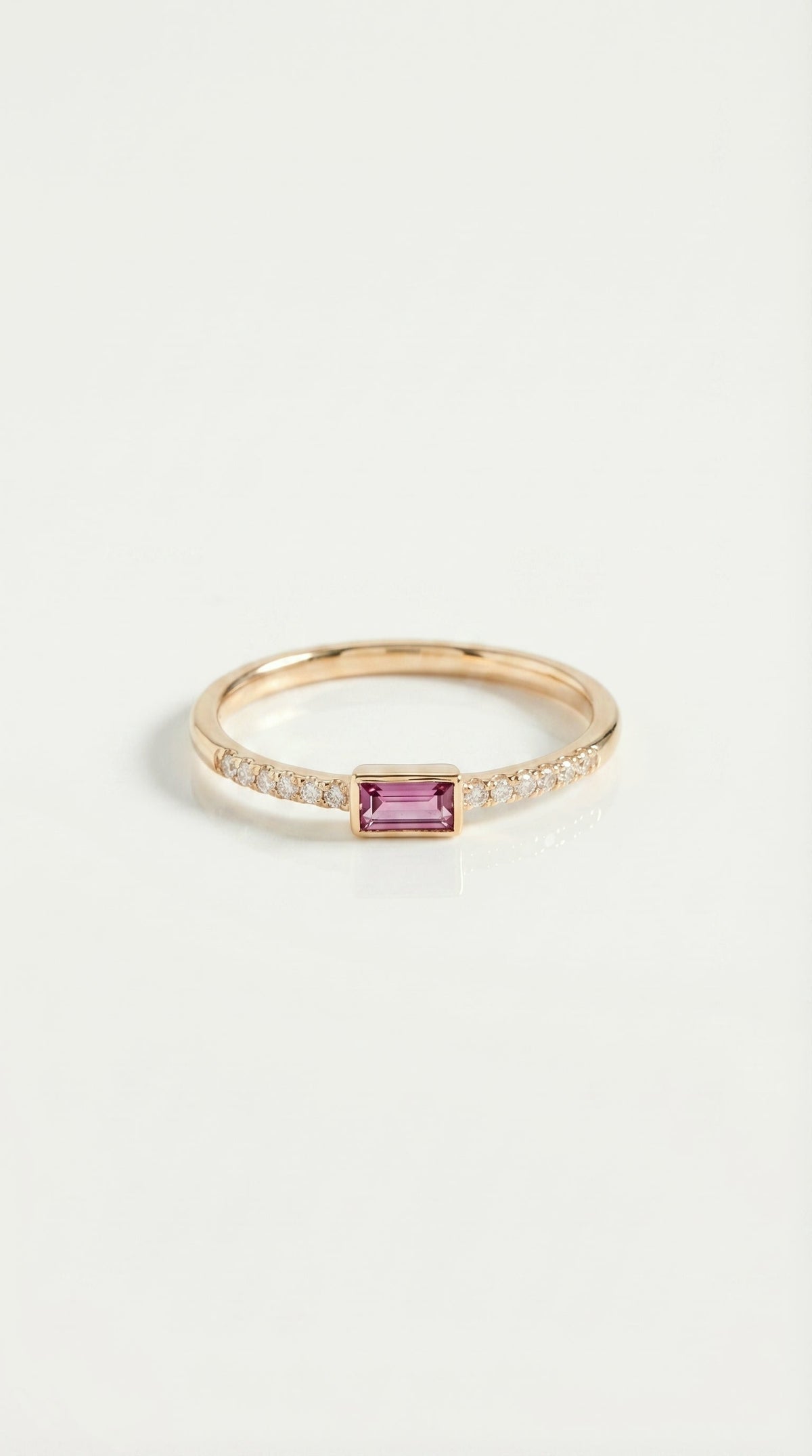 Rainbow Gemstone Pink Tourmaline Petite Ring