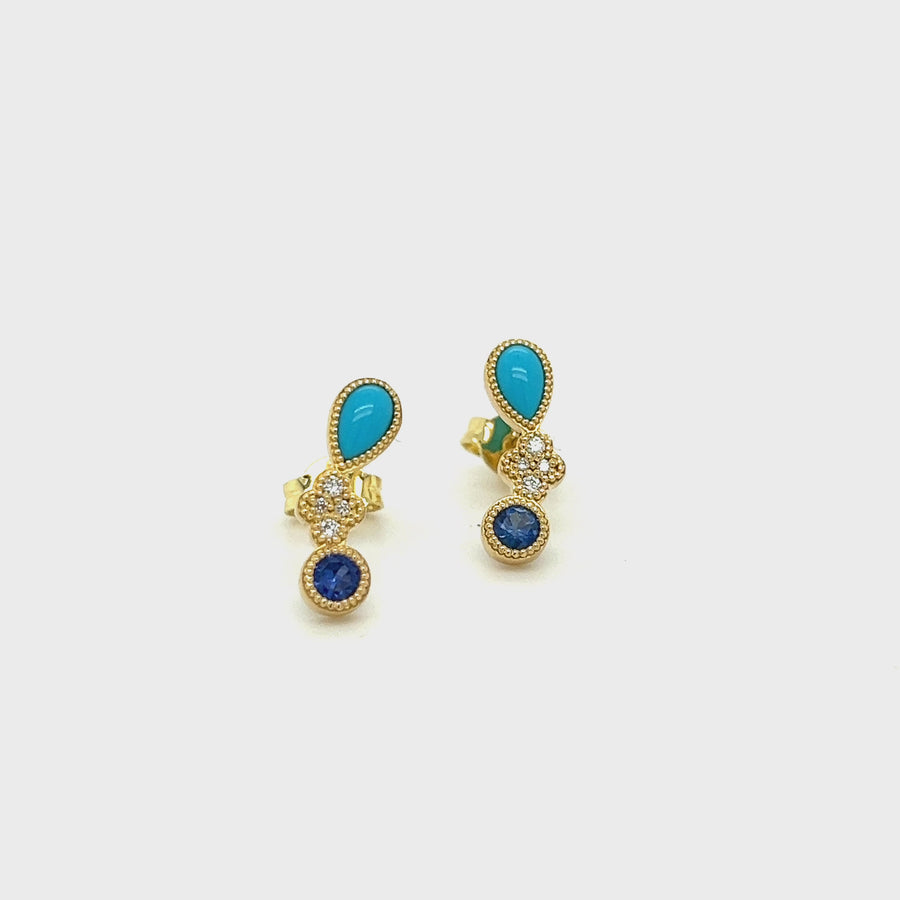 Turquoise Diamond Earrings