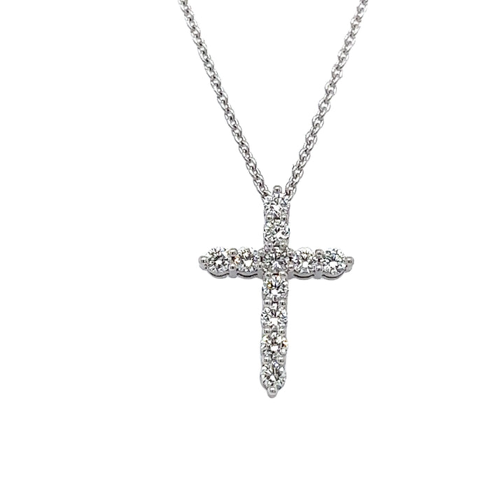 White Gold Diamond Cross Necklace