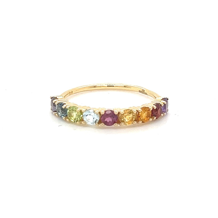 Rainbow Yellow Gold Gemstone Ring