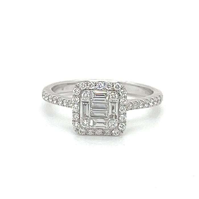 White Gold Baguette Diamond Ring