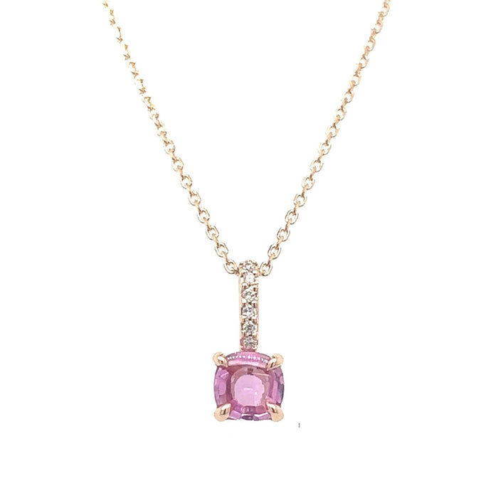 Pink Sapphire Rose Gold Necklace