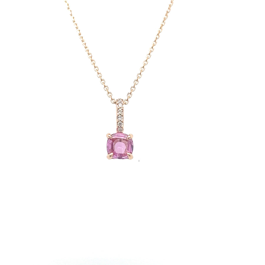 Pink Sapphire Rose Gold Necklace