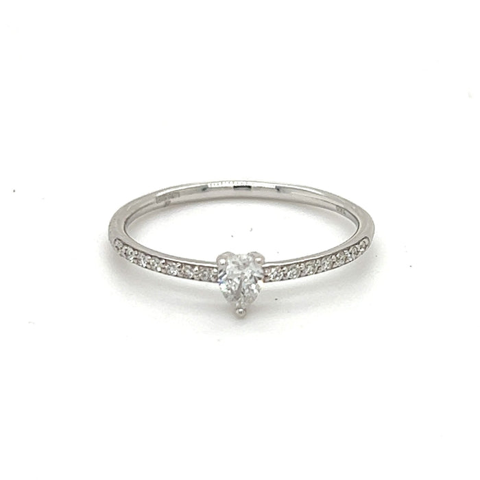 White Gold Heart Cut Diamond Ring