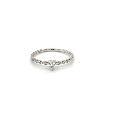 White Gold Heart Cut Diamond Ring