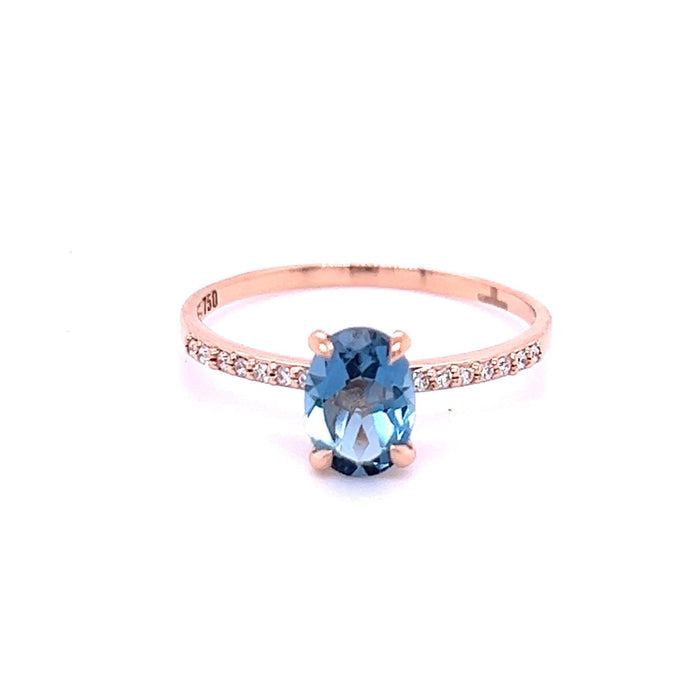 Rose Gold London Blue Topaz Ring