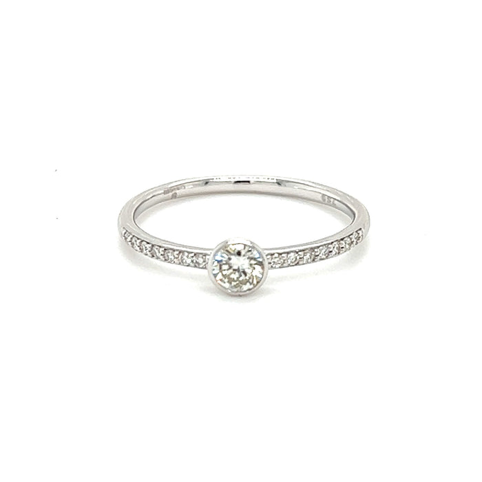 White Gold Round Diamond Ring