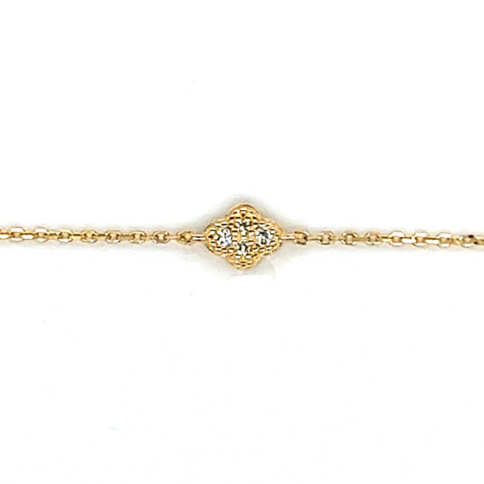 Yellow Gold Cross Cut Diamond Bracelet