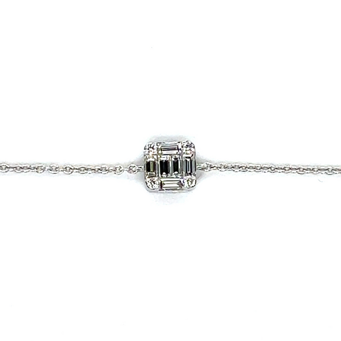 White Gold Baguette Cut Diamond Bracelet