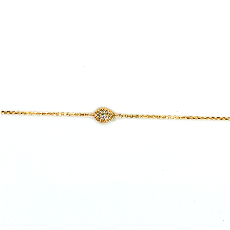 Yellow Gold Pear Diamond Bracelet