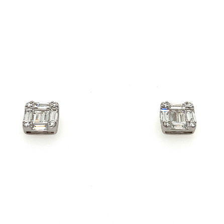 White Gold Baguette Diamond Earrings