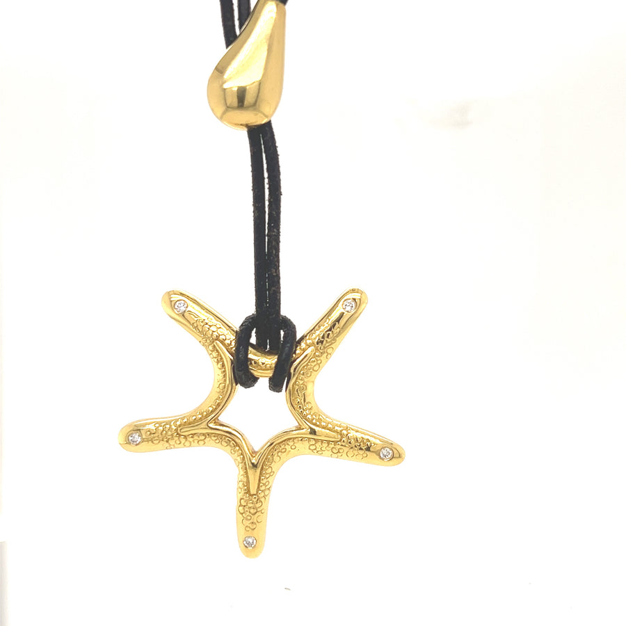 Gold & Diamond Starfish Necklace
