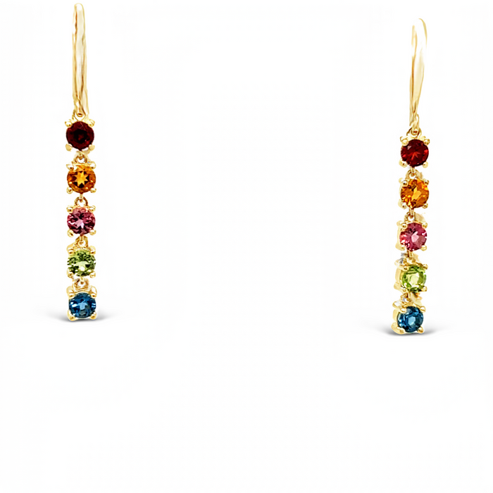 Hanging Vivid Gemstone Drop Earrings