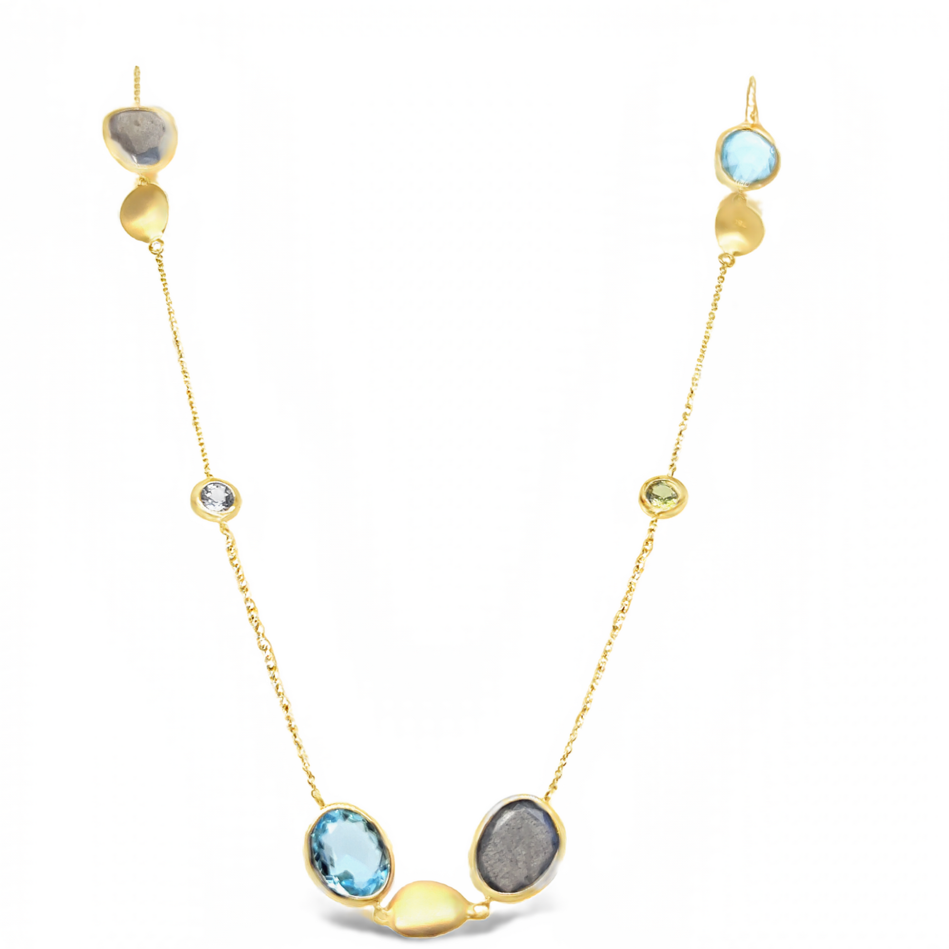 Blue Topaz Gold Necklace