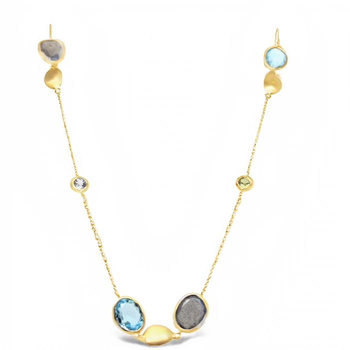 Blue Topaz Gold Necklace