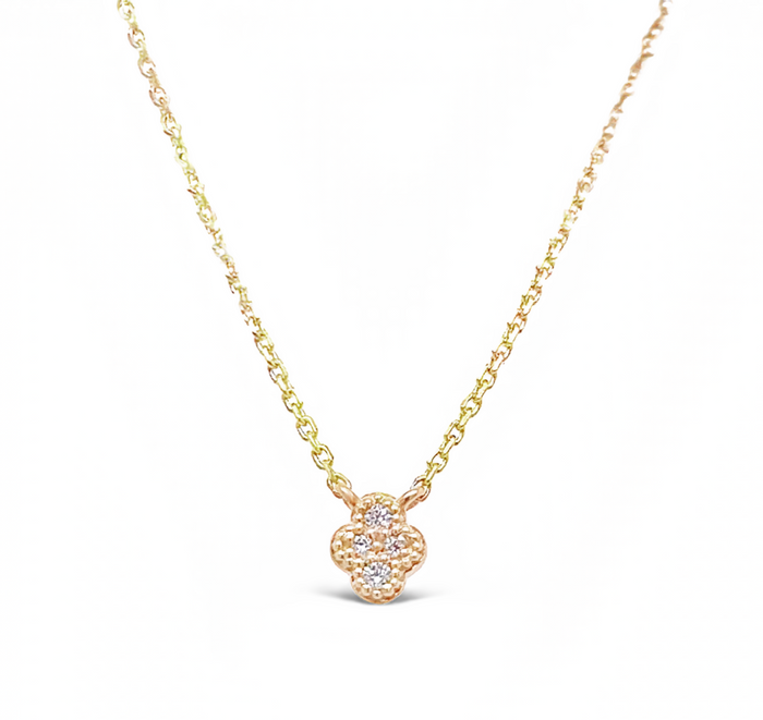 Yellow Gold Fleur Diamond Pendant