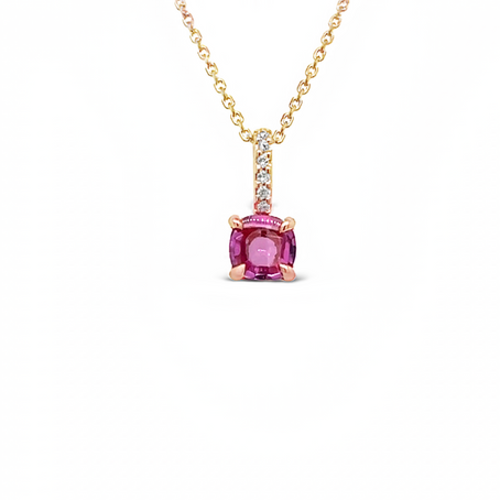 Pink Sapphire Rose Gold Necklace