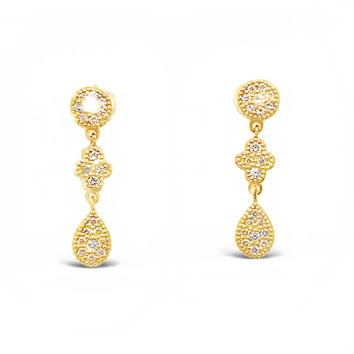 Arabesque Diamond Long Drop Earrings