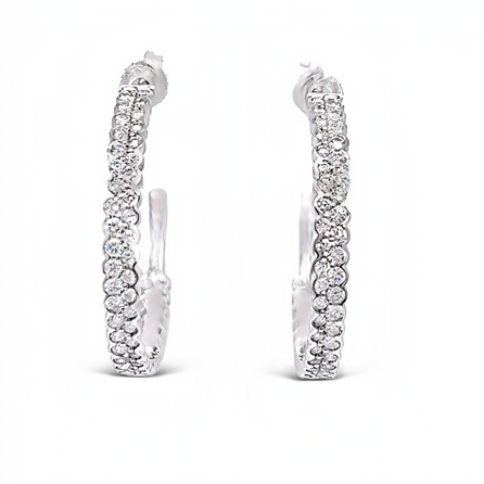 Large Hooped Diamond Earrings