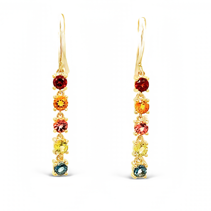 Hanging Vivid Gemstone Drop Earrings