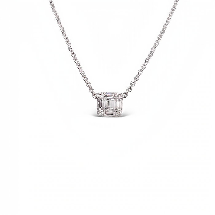 White Gold Diamond Baguette Pendant