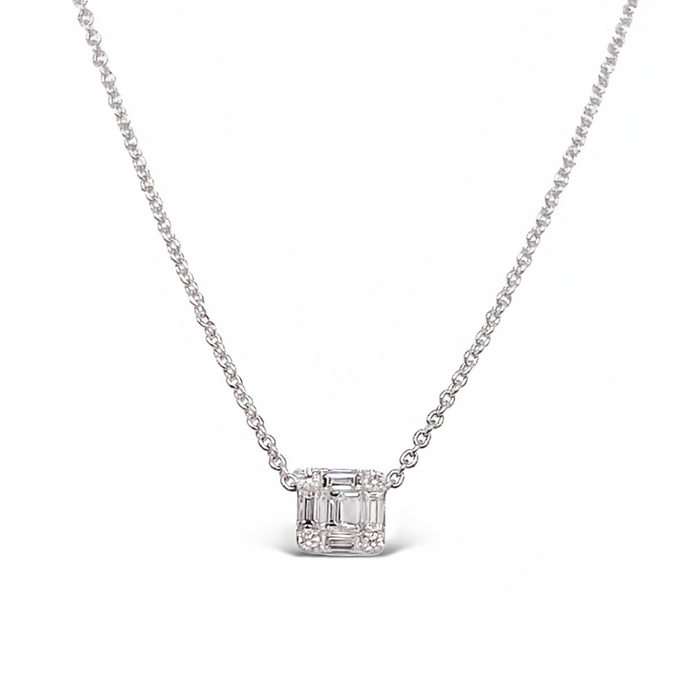 White Gold Diamond Baguette Pendant