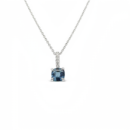 Blue Sapphire White Gold Necklace