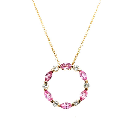 Rose Gold Pink Sapphire Necklace