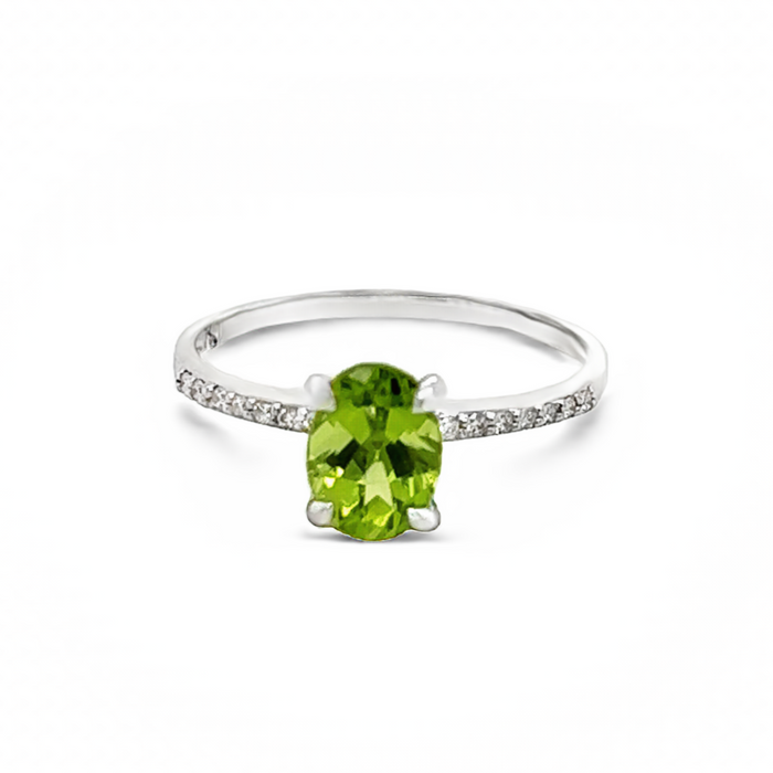 White Gold Peridot Ring