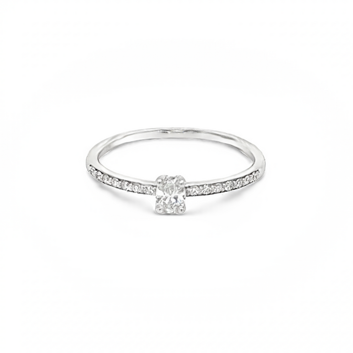 White Gold Oval Cut Diamond Ring