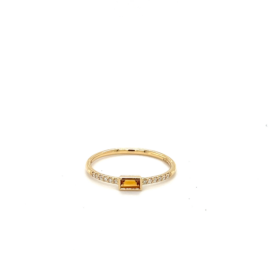 Yellow Gold Diamond & Madeira Citrine Ring