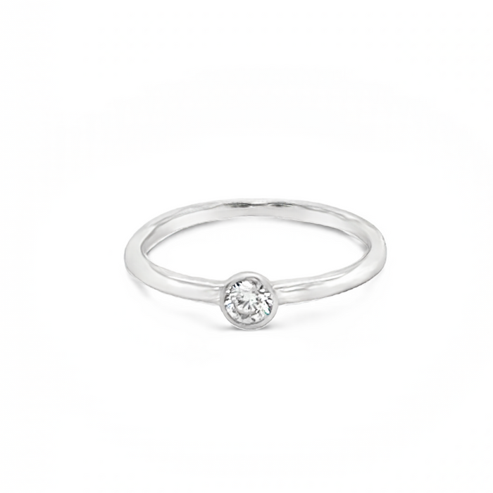 White Gold Single Diamond Ring