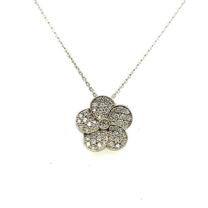 White Gold Fleur Diamond Pendant