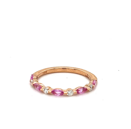 Marquise Pink Sapphire & Diamond Eternity Ring