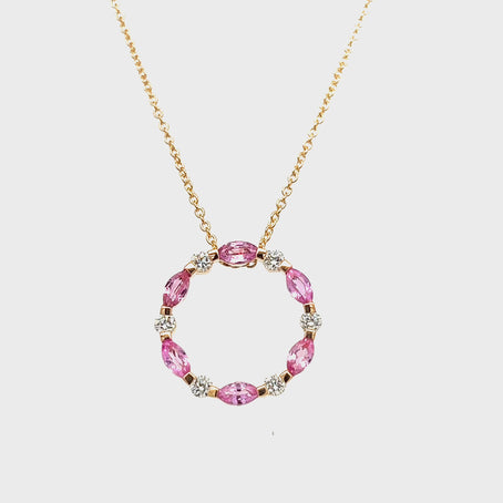 Rose Gold Pink Sapphire Necklace