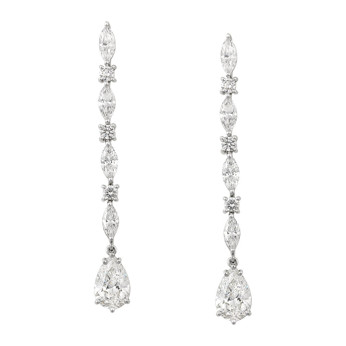 Hanging Diamond Drop Earrings