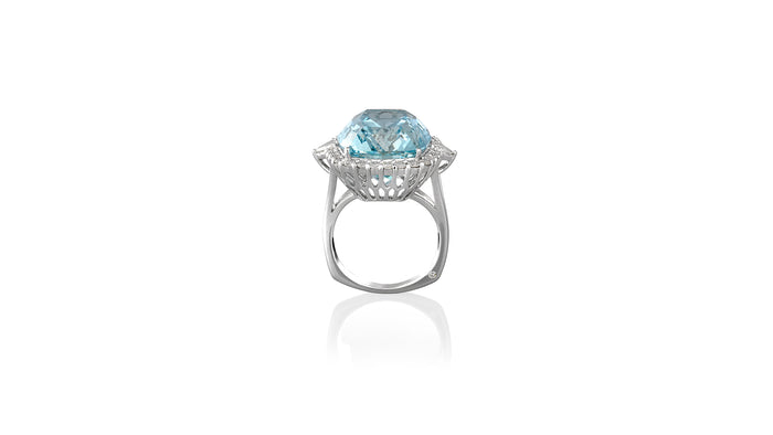 Aquamarine & Diamond Dress Ring