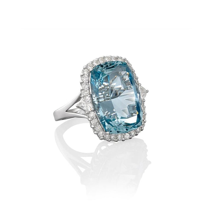 Aquamarine & Diamond Dress Ring