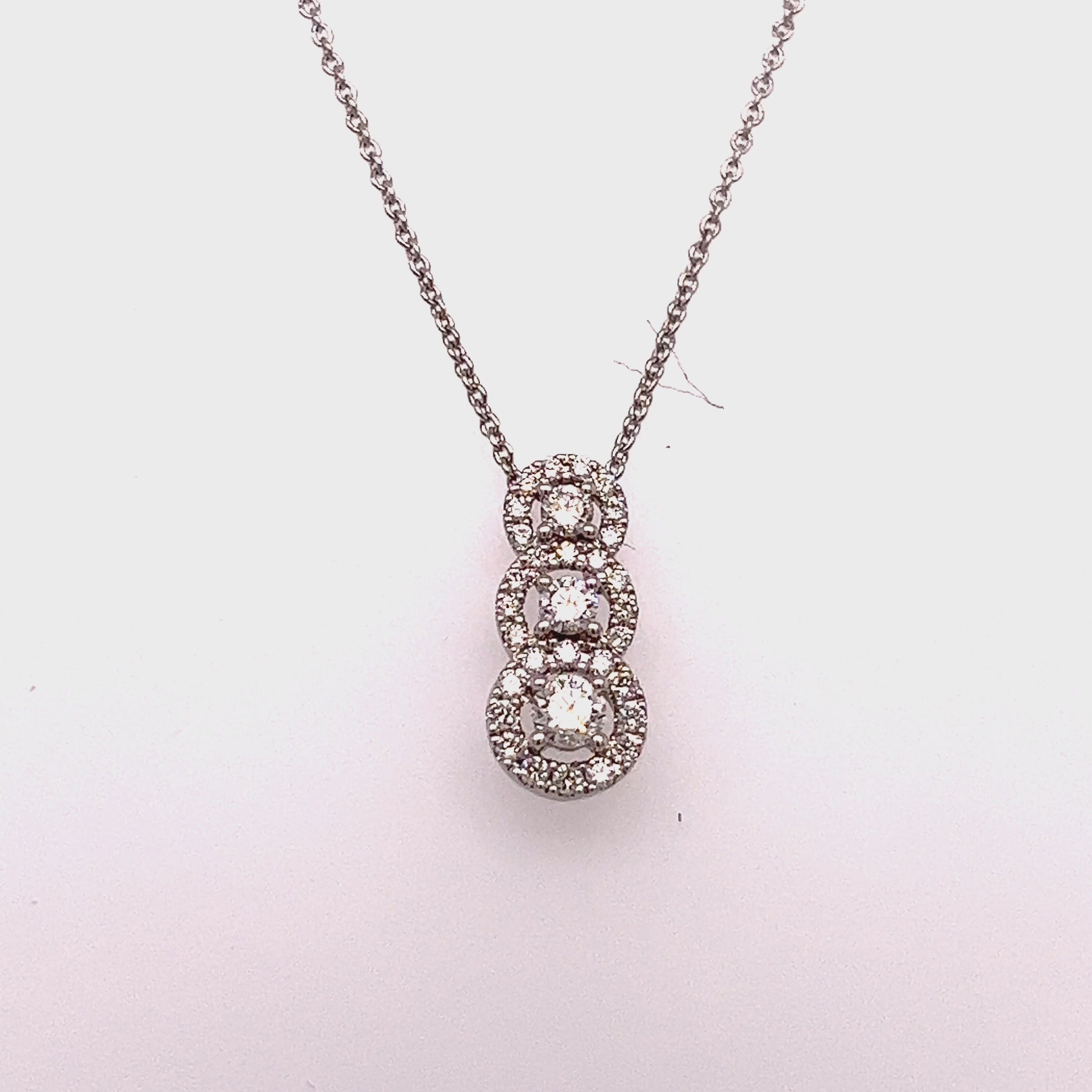 White Gold Diamond Tri Loop Necklace