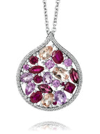 Mosaïque Éternelle Sapphires and Rubies Pendant, view 2 — Levendi Jewellers