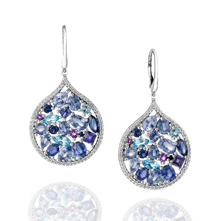Tiffany & Co. Cobblestone Diamond & Sapphire Earrings in Platinum 0.20 CTW  | myGemma | Item #135313